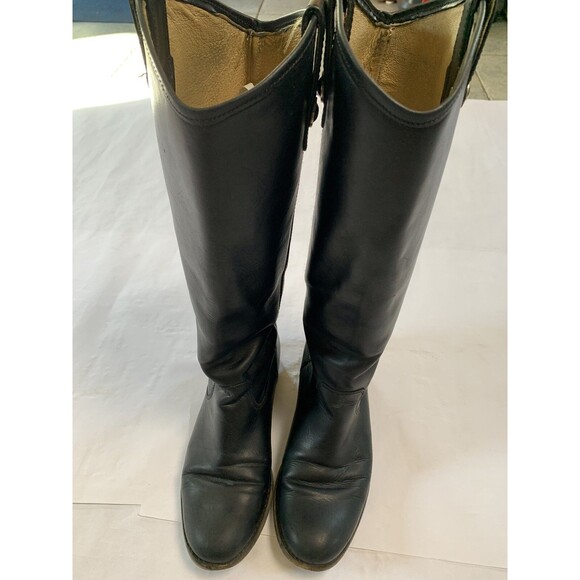 FRYE Melissa Button Black Leather Extended Calf Boots Size 5.5 - Picture 2 of 15